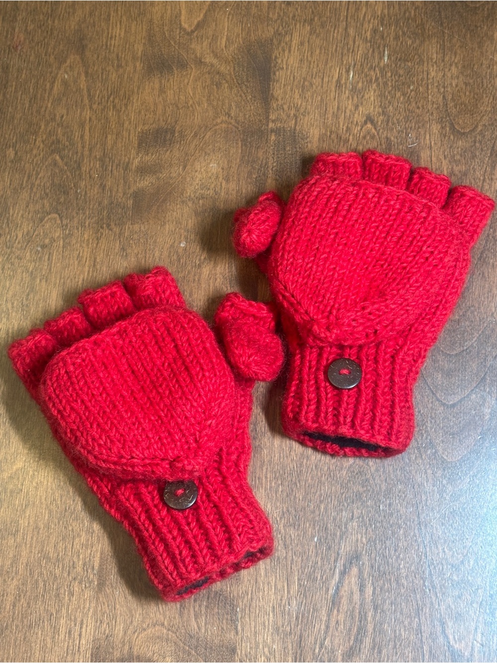 Handmade in Nepal Convertible Fingerless Mittens with Button Closure